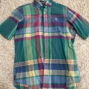 Ralph Lauren Madras Plaid Short Sleeve Button-Up – Men’s Small